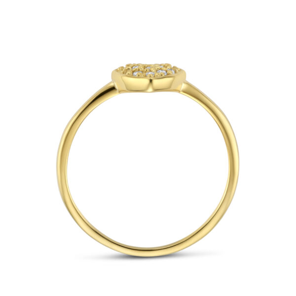 ring hartje diamant 0.10ct h si 14K geelgoud - Afbeelding 3