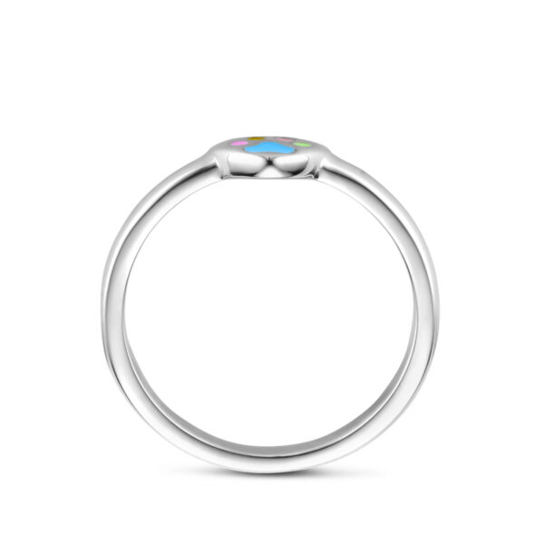 ring hartje hondenpoten zilver gerhodineerd - Afbeelding 3