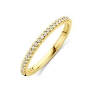 ring lab grown diamant 0.15ct h si 14K geelgoud