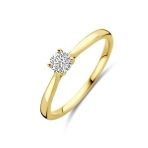 ring lab grown diamant 0.25ct h si 14K geelgoud