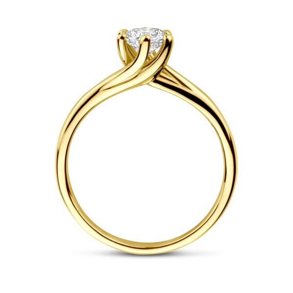 ring lab grown diamant 0.50ct g vs 14K geelgoud - Afbeelding 3