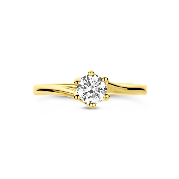 ring lab grown diamant 0.50ct g vs 14K geelgoud - Afbeelding 4
