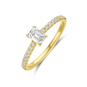 ring lab grown diamant 0.58ct g vs 14K geelgoud