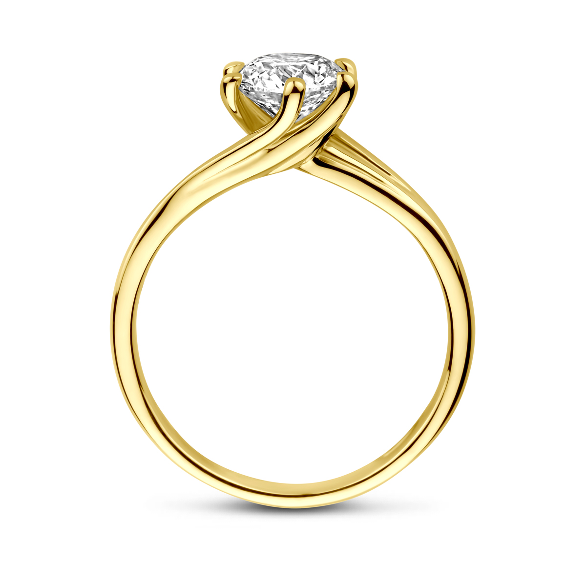 ring lab grown diamant 1.00ct g vs 14K geelgoud - Afbeelding 3
