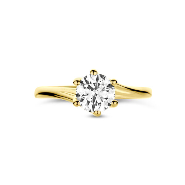 ring lab grown diamant 1.00ct g vs 14K geelgoud - Afbeelding 4