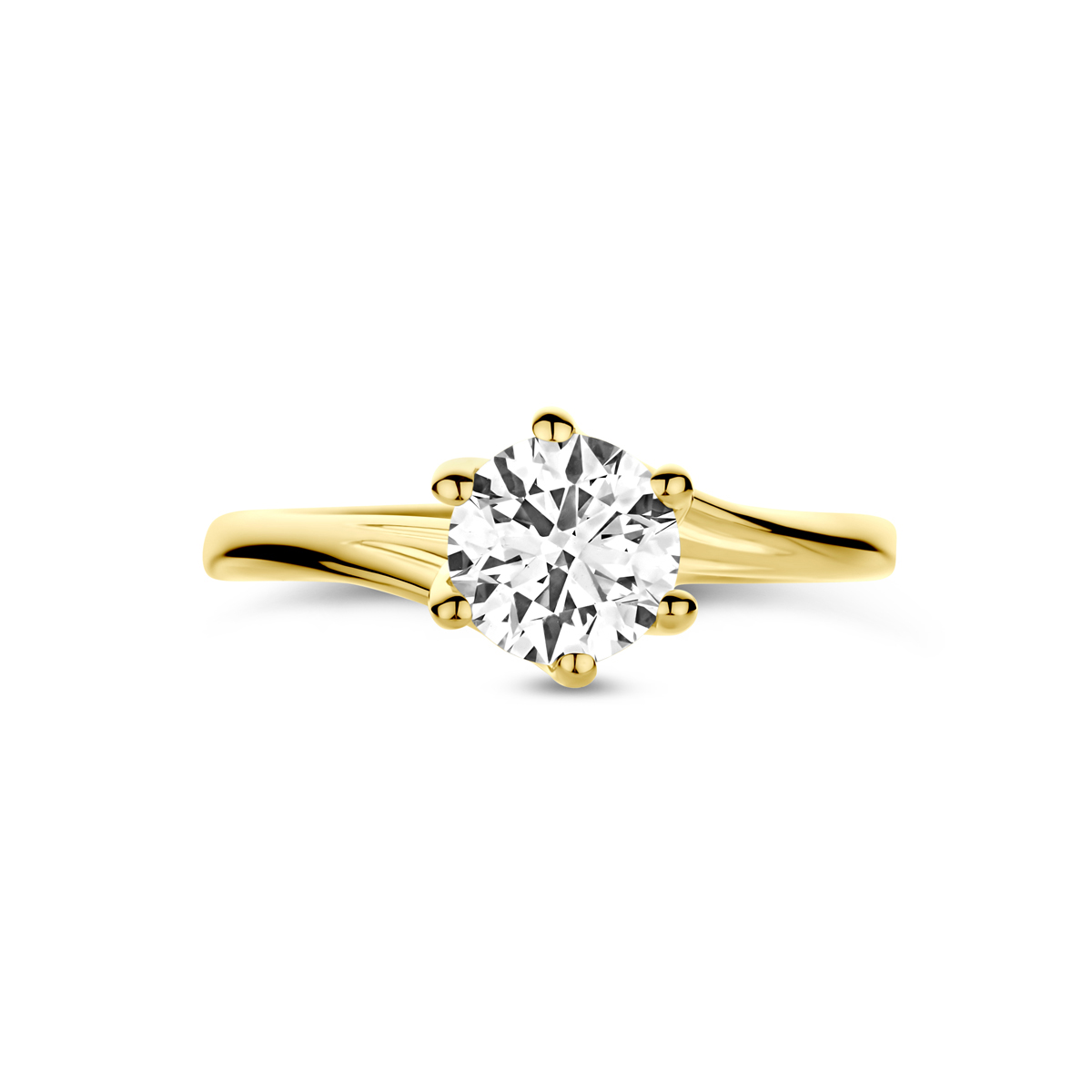 ring lab grown diamant 1.00ct g vs 14K geelgoud - Afbeelding 4