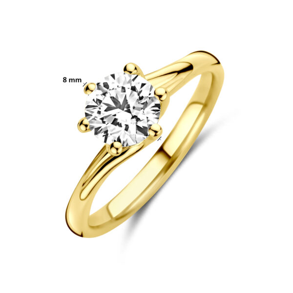 ring lab grown diamant 1.00ct g vs 14K geelgoud - Afbeelding 5