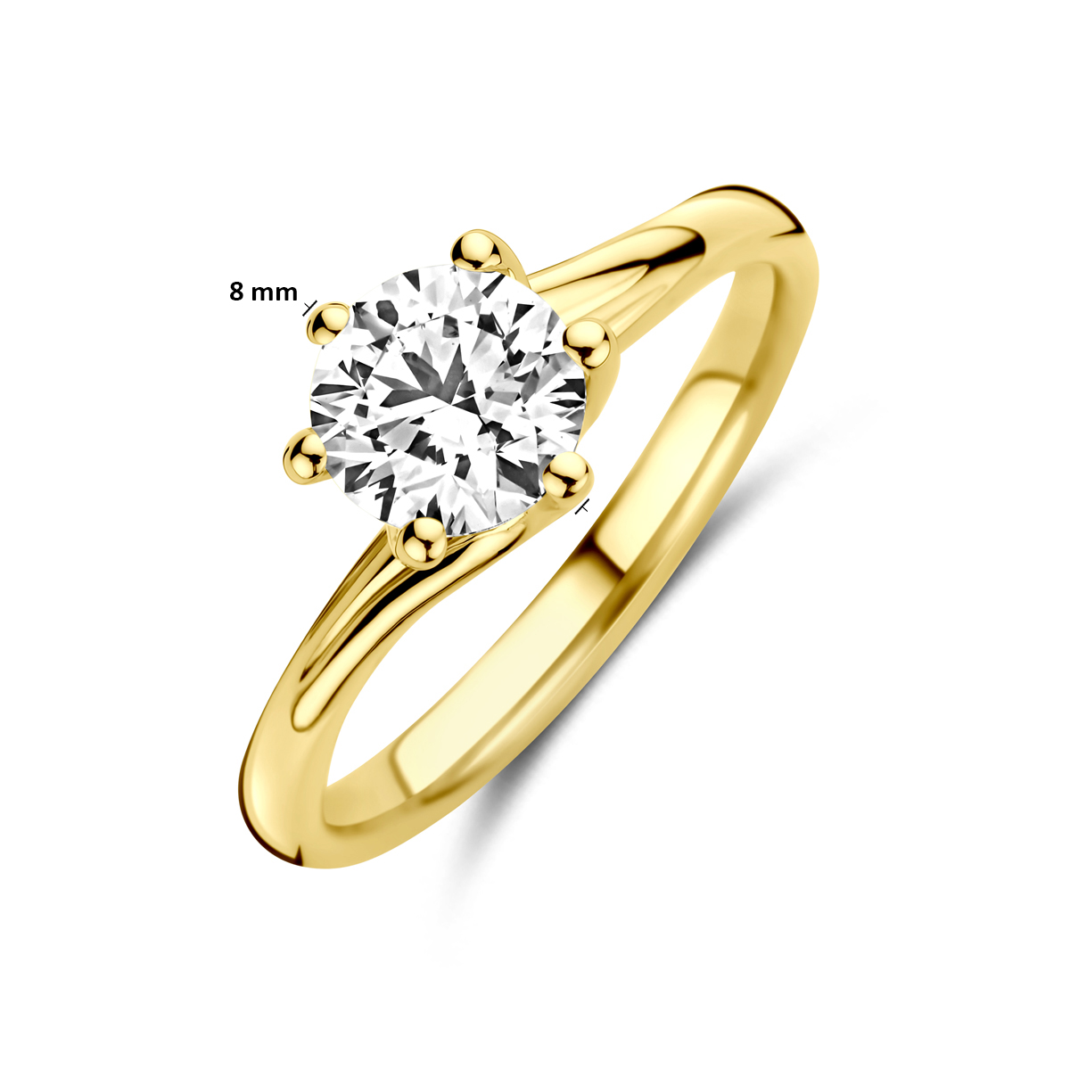 ring lab grown diamant 1.00ct g vs 14K geelgoud - Afbeelding 5