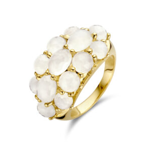 ring maanstenen 14K geelgoud