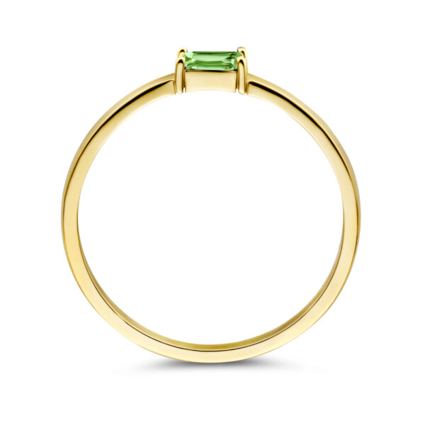 ring met geboortesteen smaragd mei 14K geelgoud - Afbeelding 3