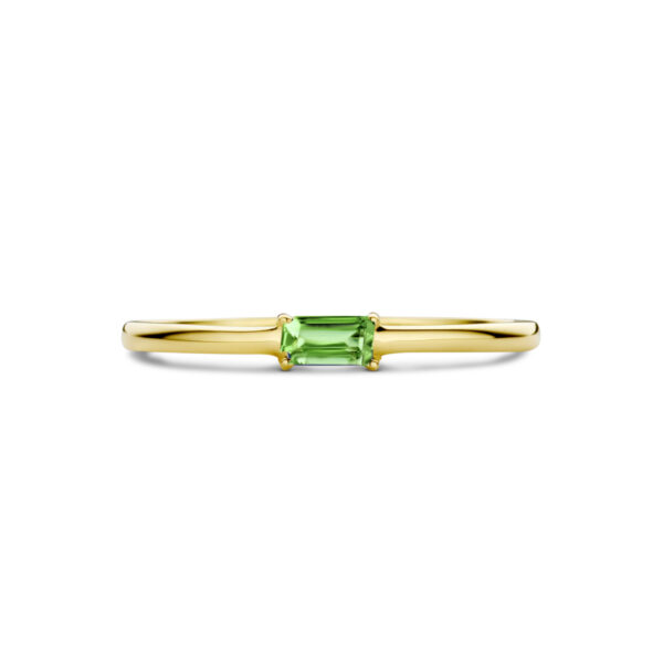 ring met geboortesteen smaragd mei 14K geelgoud - Afbeelding 4