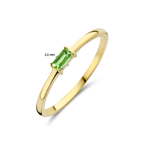 ring met geboortesteen smaragd mei 14K geelgoud - Afbeelding 5