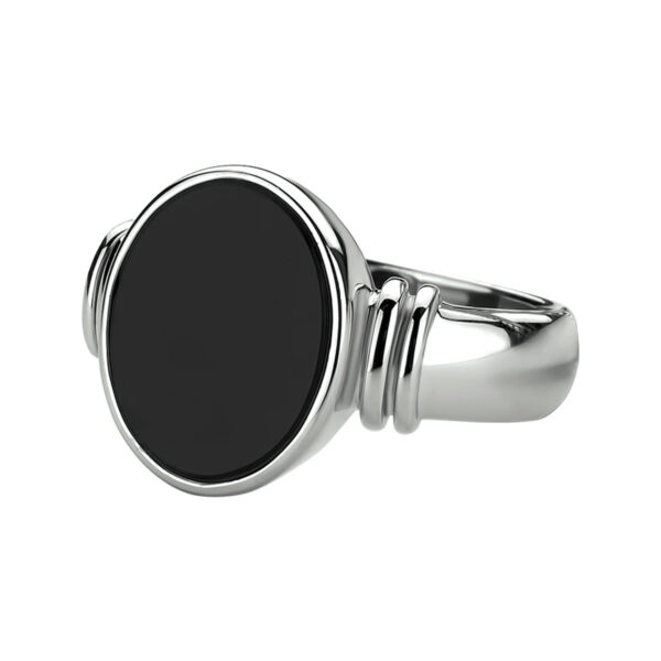ring onyx zilver gerhodineerd - Afbeelding 2