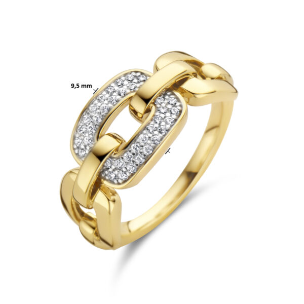 ring schakel diamant 0.16ct h si 14K geelgoud - Afbeelding 4