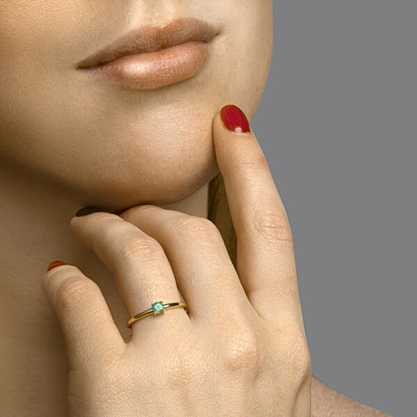 ring smaragd 14K geelgoud - Afbeelding 2