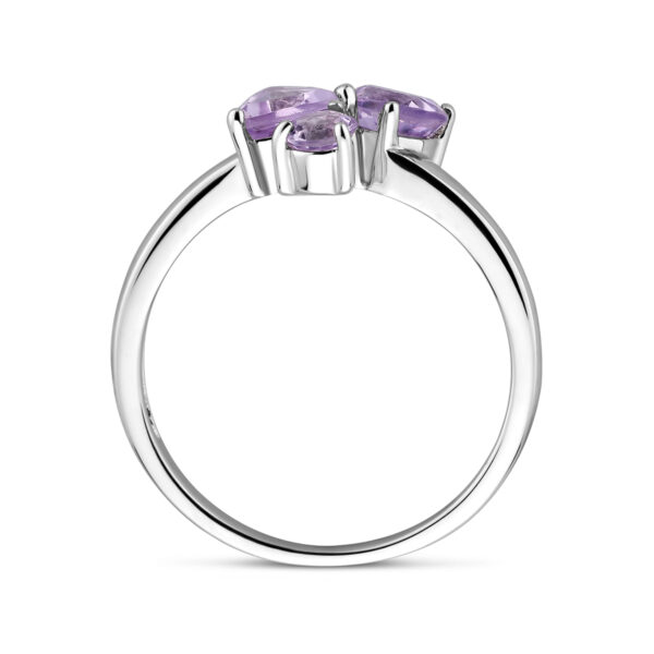 ring trilogie amethist zilver gerhodineerd - Afbeelding 3