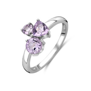 ring trilogie amethist zilver gerhodineerd