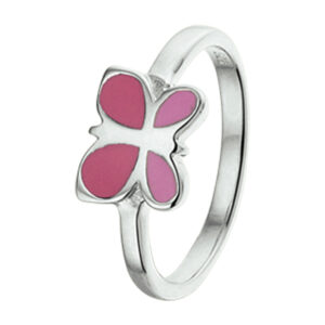 ring vlinder zilver gerhodineerd