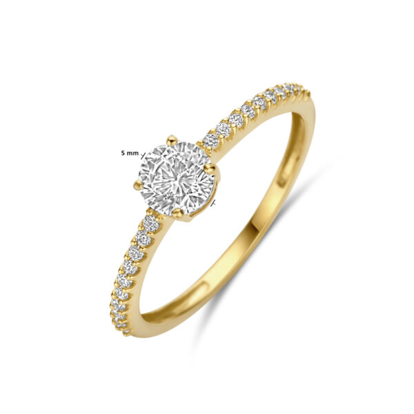 ring zirkonia 14K geelgoud - Afbeelding 5