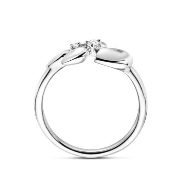 ring zirkonia poli/mat zilver gerhodineerd - Afbeelding 3