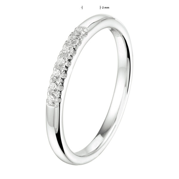 ring zirkonia zilver gerhodineerd - Afbeelding 3