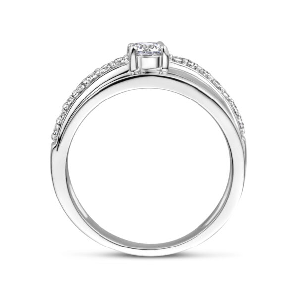 ring zirkonia zilver gerhodineerd - Afbeelding 3