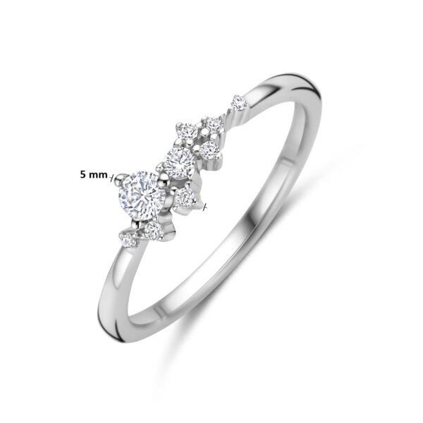 ring zirkonia zilver gerhodineerd - Afbeelding 4