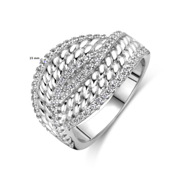 ring zirkonia zilver gerhodineerd - Afbeelding 4
