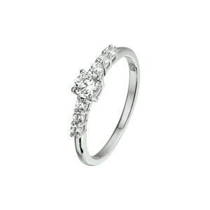 ring zirkonia zilver gerhodineerd
