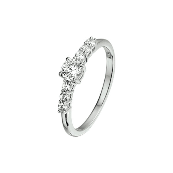 ring zirkonia zilver gerhodineerd