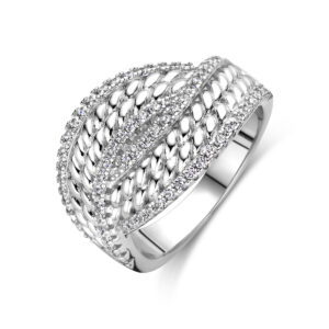ring zirkonia zilver gerhodineerd