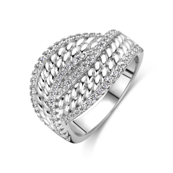ring zirkonia zilver gerhodineerd