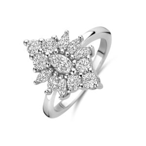ring zirkonia zilver gerhodineerd
