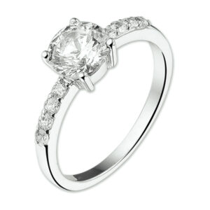 ring zirkonia zilver gerhodineerd