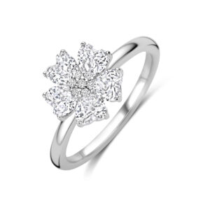 ring zirkonia zilver gerhodineerd