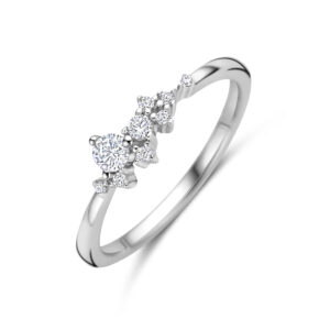 ring zirkonia zilver gerhodineerd