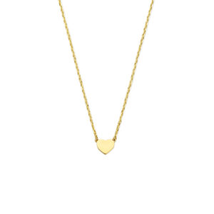 9k collier hartje 41 - 43 - 45 cm 9K geel kleurig