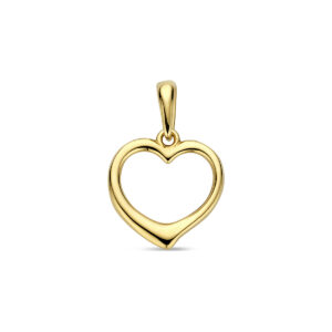 9k hanger hartje 16 mm 9K geel kleurig