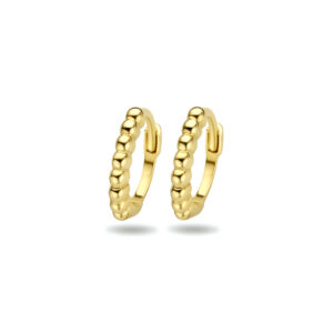 9k klapoorringen bolletjes 10 mm 9K geel kleurig