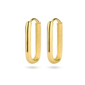 9k klapoorringen paperclip 16 mm 9K geel kleurig