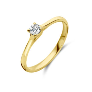 aanzoeksring diamant 0.15ct h si 14K geelgoud