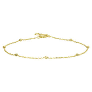 armband anker bolletjes 1,0 mm 17 - 19 cm 14K geelgoud