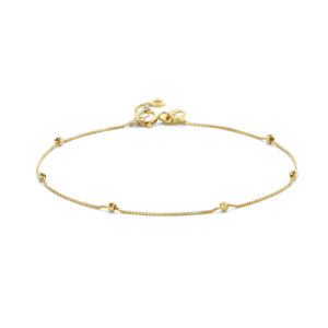 armband bolletjes gediamanteerd 0,5 mm 17 - 19 cm 14K geelgoud