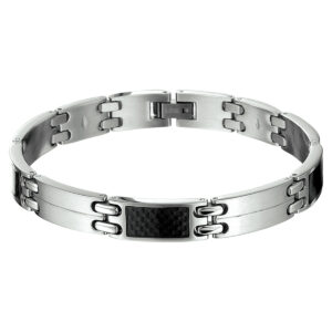 armband carbon poli/mat 9 mm 22 cm edelstaal