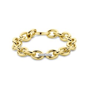 armband diamant 12 mm 20 cm 0.37ct g vsi 18K bicolor goud geel/wit