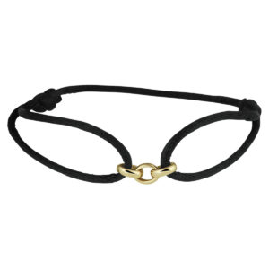 armband satijn 14K goud met rubber/nylon/leer