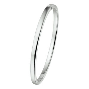 bangle scharnier vlakke buis 4 x 60 mm 14K witgoud