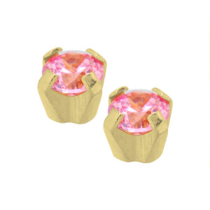 caflon schietknopjes gold plated roze zirkonia caflon push through systeem