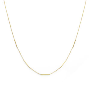 collier buisjes 1 mm 45 cm 14K geelgoud