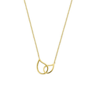 collier druppel 45 cm 14K geelgoud